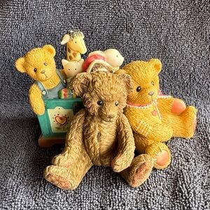 Cherished Teddies. Adorable Brown Teddy Bear Set